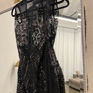 Sheer sequence maxi dress